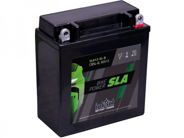 intAct SLA12-5L-B (YB5L-B,50512), Motorradbatterie 12V 5Ah