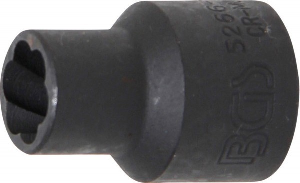 BGS - Spiral-Profil-Steckschlüssel-Einsatz / Schraubenausdreher SW 11 mm, 12,5 mm (1/2') Antrieb Innenvierkant