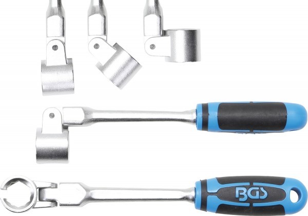 BGS - Spezial-Ringschlüssel für Lambdasonden, kippbar, mit Griff SW 22 mm
