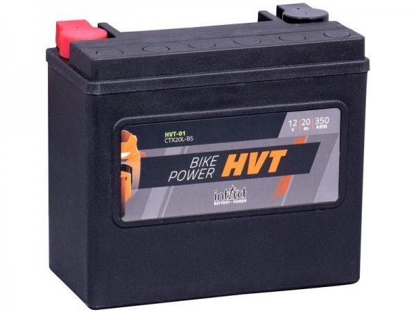 intAct HVT-01 (YTX20L-BS,65989-97A), Motorradbatterie 12V 20Ah