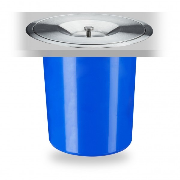 Relaxdays - Mülleimer für Arbeitsplatte 5 Liter, Blau/Silber