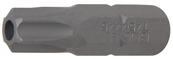 BGS - Bit Länge 30 mm Antrieb Außensechskant 8 mm (5/16') T-Profil (für Torx) mit Bohrung T45