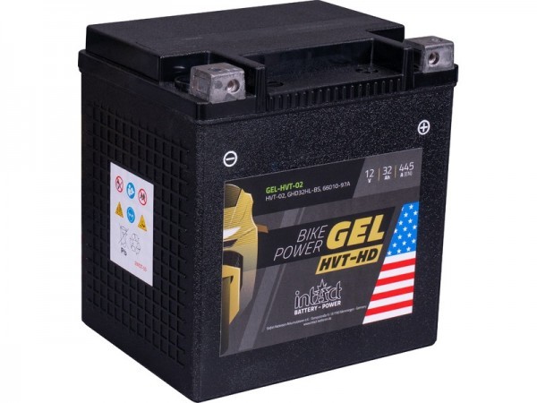 intAct GEL-HVT-02 (GHD32HL-BS), Motorradbatterie 12V 32Ah